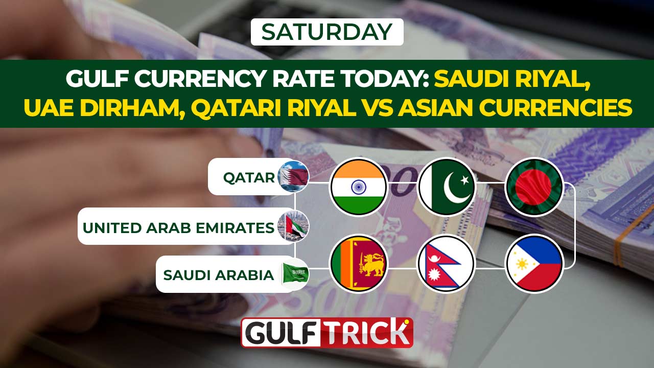 Gulf Currency Rate Today: Saudi Riyal, UAE Dirham, Qatari Riyal vs. Asian Currencies-13 June 2026