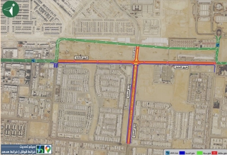 Riyadh Road Development: Traffic Diverted on Thumamah Road for Construction