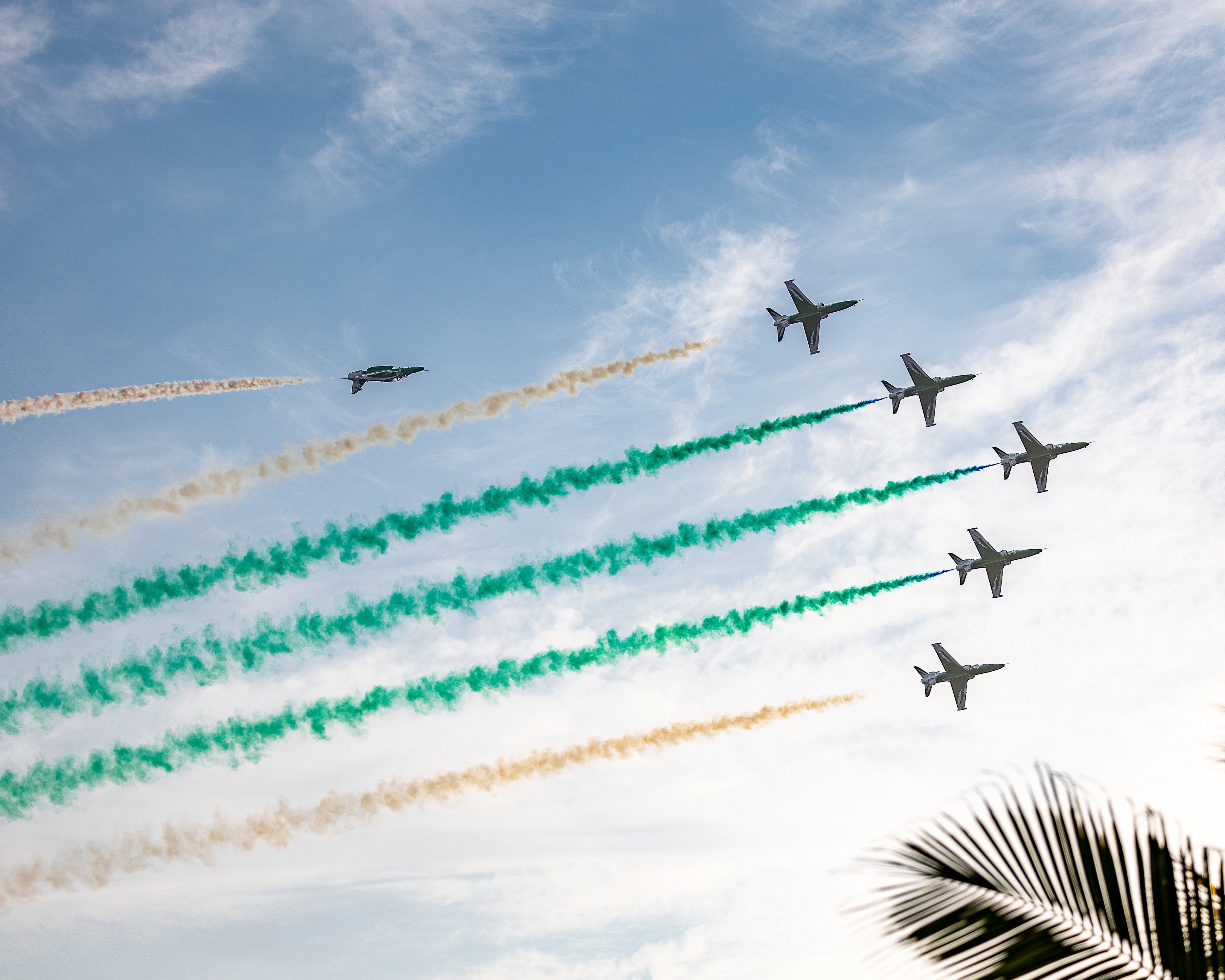 Photo Story: Green Trails Paint the Sky as Aviation Teams Celebrate the Kingdom’s Pride