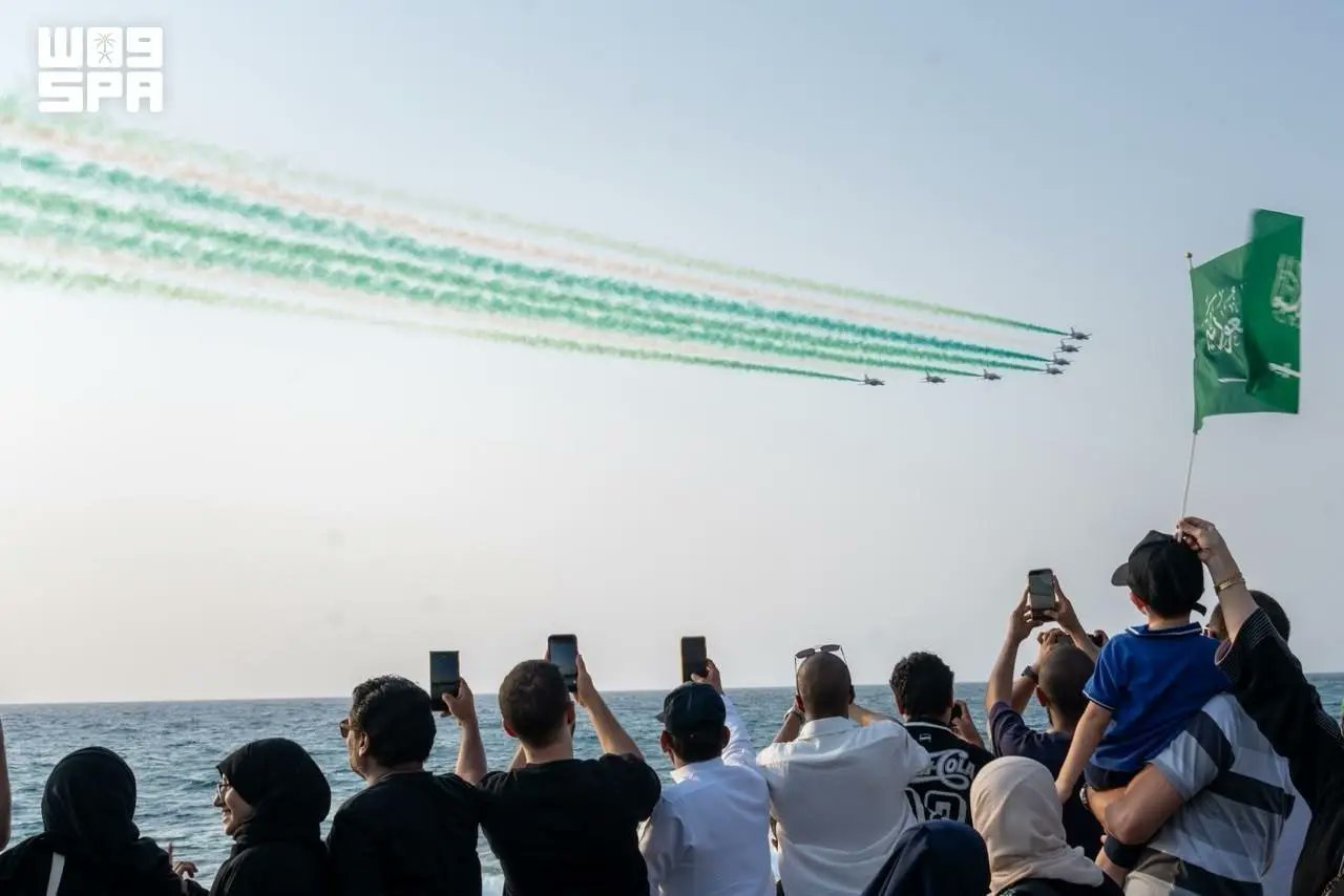 Fighter Jets, Naval Displays and Military Parades Mark Saudi National Day Celebrations Across Cities