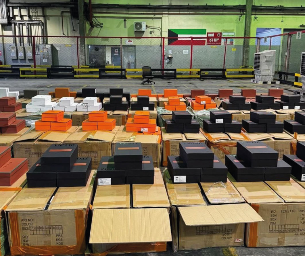 Kuwait Customs Seizes 568 Counterfeit Shoes and Jackets in Shipment Declared as Furniture