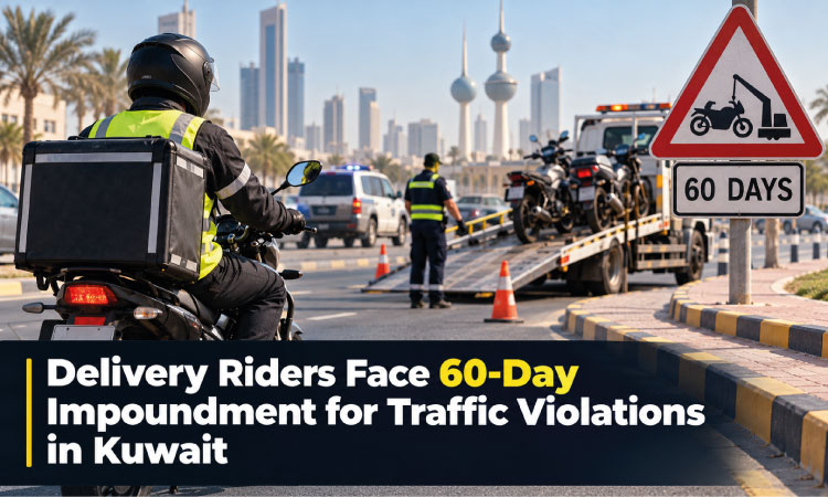 Delivery Riders Face 60-Day Impoundment for Traffic Violations in Kuwait